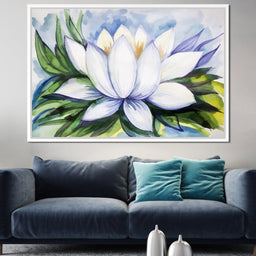 White Lotus Flower - NicheCanvas
