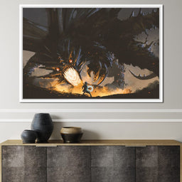 Dark Dragon Clash - NicheCanvas