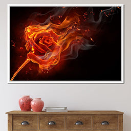 Rose on Fire - NicheCanvas