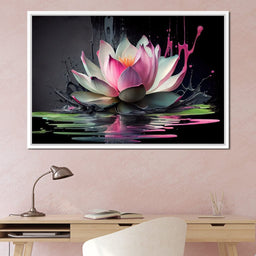 Watercolor Lotus Flower - NicheCanvas