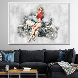  Girl Motorcycle - Mateo - NicheCanvas