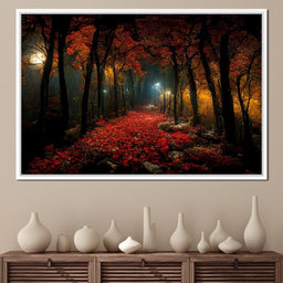 Very Beautiful Forest at Night - NicheCanvas