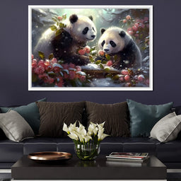 Winter Pandas - Neal Hackett - NicheCanvas