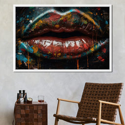 Sensual Womens Lips Graffiti - NicheCanvas