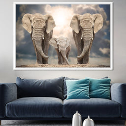 Elephant Family Under the Sun - NicheCanvas