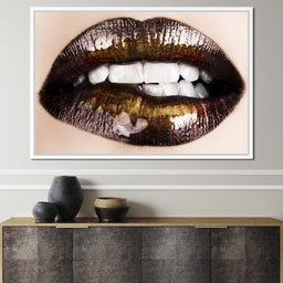 Black & Gold Lips - NicheCanvas