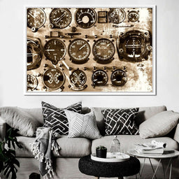 Retro Airplane Instruments - NicheCanvas