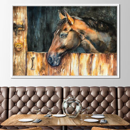 Horse in the Stable - NicheCanvas