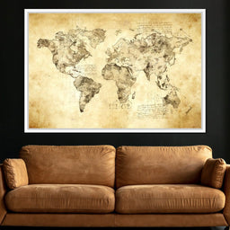 World Map Da Vinci - Mateo - NicheCanvas