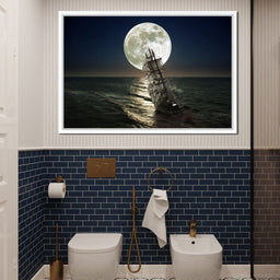 Sailing Under the Giant Moon - NicheCanvas
