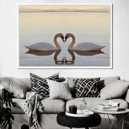 Swans On The Lake - NicheCanvas