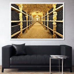 Wall of Wine Bottles - NicheCanvas