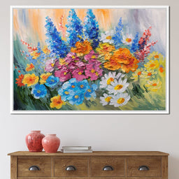 Abstract Bouquet of Spring Flowers - NicheCanvas