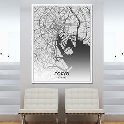 Map of Tokyo, Japan - NicheCanvas