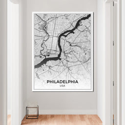 Map of Philadelphia, USA - NicheCanvas