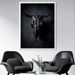 Black Bull Skull - NicheCanvas
