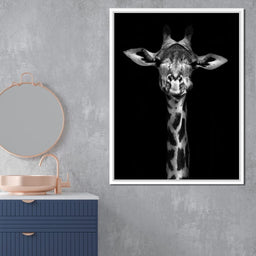 Black and White Giraffe - NicheCanvas