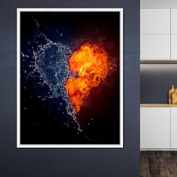 Fire and Water Love - NicheCanvas