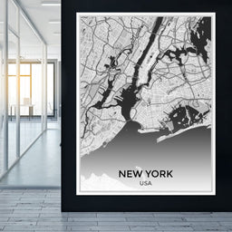 Map of New York City, USA - NicheCanvas