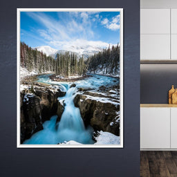 Snowy Sunwapta Falls - Lucas Moore - NicheCanvas