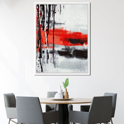Red & Black Abstract Art - NicheCanvas