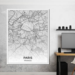 Map of Paris, France - NicheCanvas