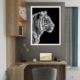 Black and White Sumatran Tiger - NicheCanvas