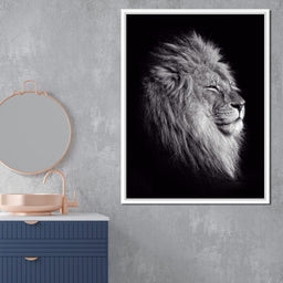 Black and White Lion King - NicheCanvas