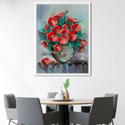 Vase with Poppies - NicheCanvas