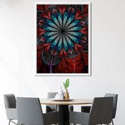  Red Shade Fractal Flower - NicheCanvas