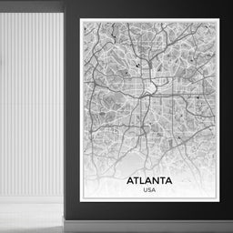 Map of Atlanta, USA - NicheCanvas
