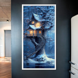Winter Tree House - TooplesArt - NicheCanvas