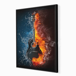 Fire & Water Guitar | NicheCanvas