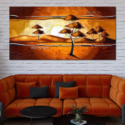 African Savanna Sunset - NicheCanvas