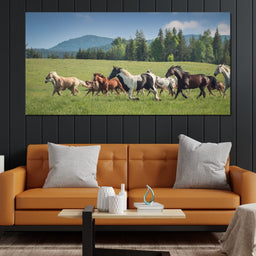 Horses of all Colors Running in a Pasture - Terrie Gray - NicheCanvas