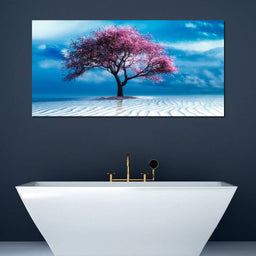 Lone Pink Tree - NicheCanvas