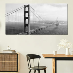 Golden Gate Bridge in Black & White - NicheCanvas