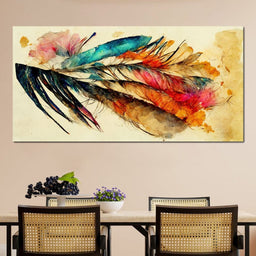 Feathers in Watercolor - NicheCanvas