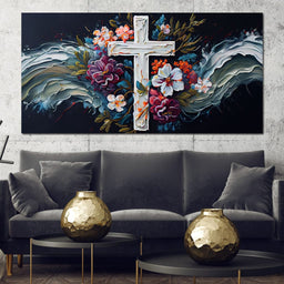 Floral Cross 05 - Neal Hackett  - NicheCanvas