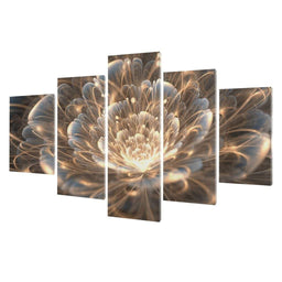 Golden Rays Fractal Flower | NicheCanvas