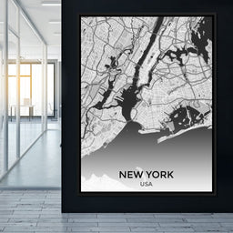 Map of New York City, USA - NicheCanvas