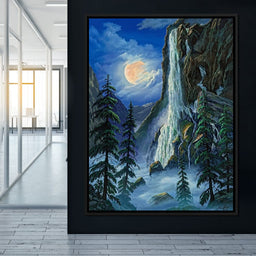 Moonlight Waterfall - Frank Kecskes - NicheCanvas