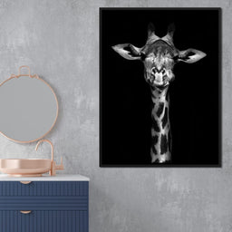 Black and White Giraffe - NicheCanvas