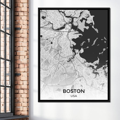 Map of Boston, USA Canvas Print