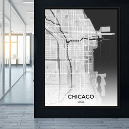 Map of Chicago, USA - NicheCanvas