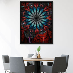  Red Shade Fractal Flower - NicheCanvas