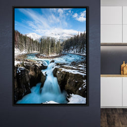 Snowy Sunwapta Falls - Lucas Moore - NicheCanvas