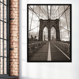 Brooklyn Bridge in Black & White - NicheCanvas