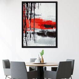 Red & Black Abstract Art - NicheCanvas