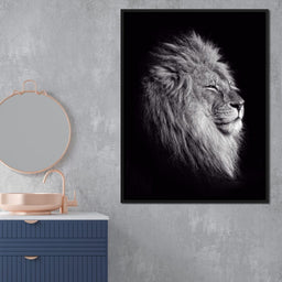 Black and White Lion King - NicheCanvas